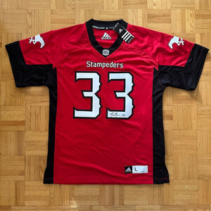 Calgary Stampeders Jerome Messam signed Adidas jersey CFL Large NWT